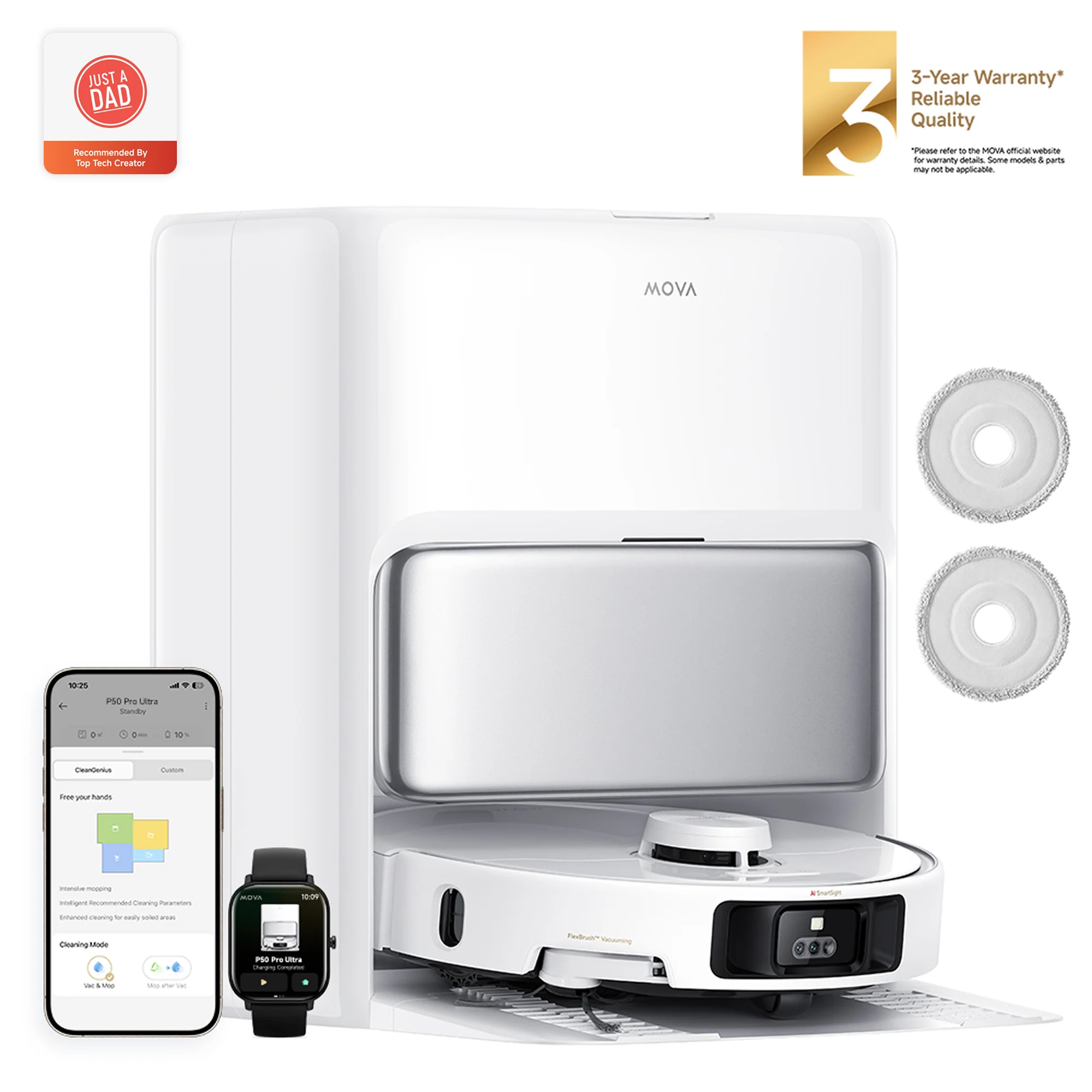 MOVA P50 Pro Ultra Robot Vacuum and Mop Combo